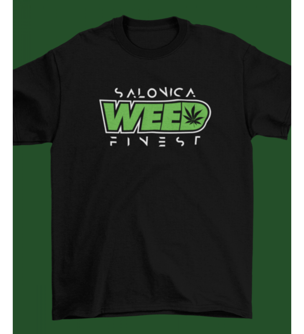 Salonica Finest Weed - Μαύρο Μπλουζάκι Unisex